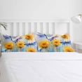 thumbnail image 5 of Spring Dragonfly Full Size Comforter Set, Yellow Pastoral Flowers Soft Bedding for All Seasons, 4 Pcs Bed Set with 1Comforter (86"x86") ,1 Sheet(80"x116"), 2 Pillowcases (19"x29"), 5 of 7