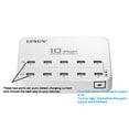 thumbnail image 3 of Lvsun Universal 60W 12A 10 Port USB Cell Phone Charger - White, 3 of 5