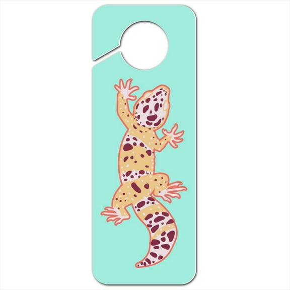 Leopard Gecko Plastic Door Knob Hanger Sign