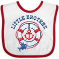 thumbnail image 3 of Inktastic Nautical Little Brother Boys Baby Bib, 3 of 4