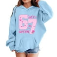 thumbnail image 2 of 67 Niños con capucha Niñas 6 7 Meme Sudadera cómoda manga larga Suéteres divertidos 6 7 Número impreso Novedad manga larga con capucha Suéter de moda cómodo once once hoodie (Azul celeste,3-4 años), 2 of 4