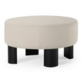 thumbnail image 1 of Maven Lane Celia Contemporary Upholstered Ottoman with Refined Black Wood Finish, 1 of 6
