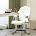 thumbnail image 2 of Vinsetto Chaise de Bureau Capitonnée avec Hauteur Réglable et Fonction d'Inclinaison Blanc, 2 of 10