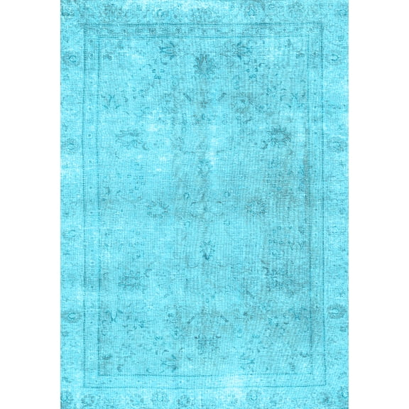 Ahgly Company Indoor Rectangle Persian Light Blue Traditional Area Rugs, 5' x 7'