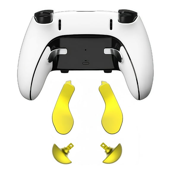 Metal Back Paddle Kit for PS5 Edge Elite Controller - 4PCS Set with Magnetic Attachment, Short & Long Paddles for Enhanced Gaming Performance-Yellow