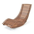 thumbnail image 2 of Acacia Wood Rocking Chair - Outdoor Patio Rocker with Widened Slatted Seat, High Back, 360lbs Capacity - Garden, Porch, Backyard Furniture - Natural Finish, 2 of 9