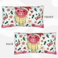 thumbnail image 2 of Disketp Christmas Cute Pigs Pillowcase, Queen Size Pillow Cases for Bedroom,Office,Sofa, Pillow Cover with Envelope Closure - 20x36in, 2 of 7