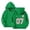 Green, variant on Girl's Floral Number 07 Graphic Plus Size Jersey Hoodie Long Sleeve Cute Hooded Neck Sweatshirt Pullovers with Pocket Coquette Bow Tops Fall Clothes