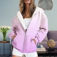 thumbnail image 4 of Fimkaul Women's Sweatshirt Hoodies Winter Fall Plus Size Long Sleeve Casual Tops Round Neck Gradient Print Fashion Loose Top Sweatshirts Purple M, 4 of 4