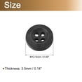 thumbnail image 2 of Uxcell 50Pack Wooden Buttons 12.5mm 4 Hole Round Wood Sewing Button Craft, Black, 2 of 4