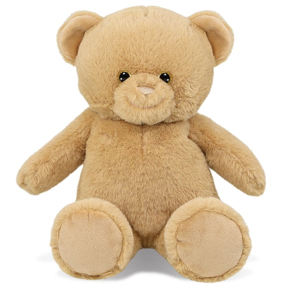 DolliBu Beige Bear Stuffed Animal - Super Soft Huggable Beige Wild Animal Bear Plush Toy Gift for Kids and Adults - 10 Inches