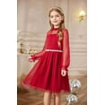 thumbnail image 5 of Arshiner Girls Formal Dress Fall Long Sleeve Church Funeral Tulle DressesBlack Size 10-12, 5 of 10