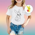 thumbnail image 4 of Kid Coloring Easter Shirt Girls Short Sleeve Shirts Casual Crewneck Basic Tees Cute Tops for Girls 6-8 Years, 4 of 4