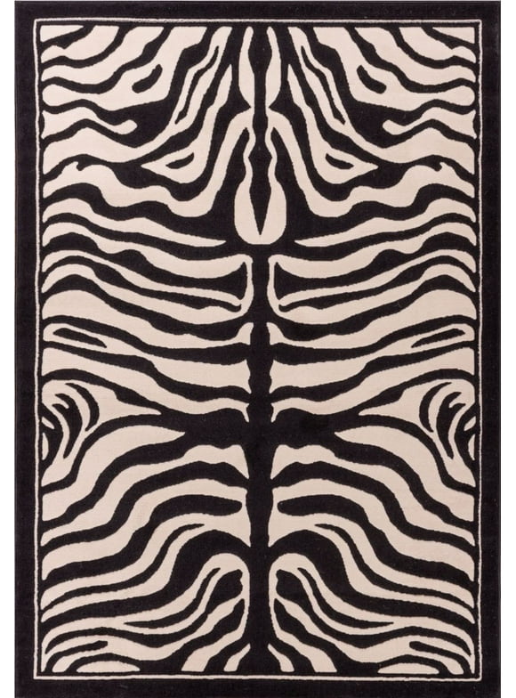 Large 8x11 White and Black Zebra Rug Zebra Rugs for Living Room Animal Print Rug 8x10 Rugs