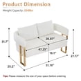 thumbnail image 6 of 51" Small Sofa Couch Comfy Modern Teddy Upholstered 2-Seater Love Seats for Apartment,Bedroom,Office,White, 6 of 8