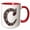 Red/White, variant on 3drose, Pretty Image of Ruby Jeweled Monogram Letter C, 15oz Two-tone Red Mug