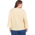 thumbnail image 2 of Alfred Dunner Womens Plus-Size Tie Front Textured Tee With Necklace, 2 of 4