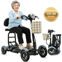 Lightweight Heavy Duty Electric Compact Scooter with 3 Speed Levels - Matte Sky Blue