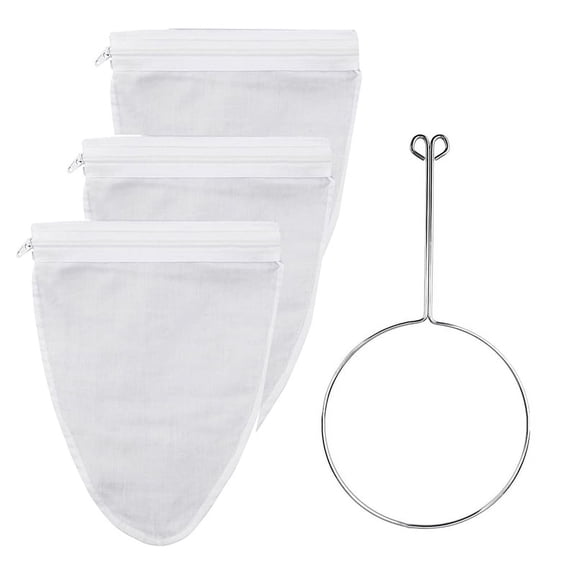 Ultra Fine Mesh Strainer Bag with Zipper,Strainers Fine Mesh with Reinforced Frame and Sturdy Handle,Nut Milk Bags S