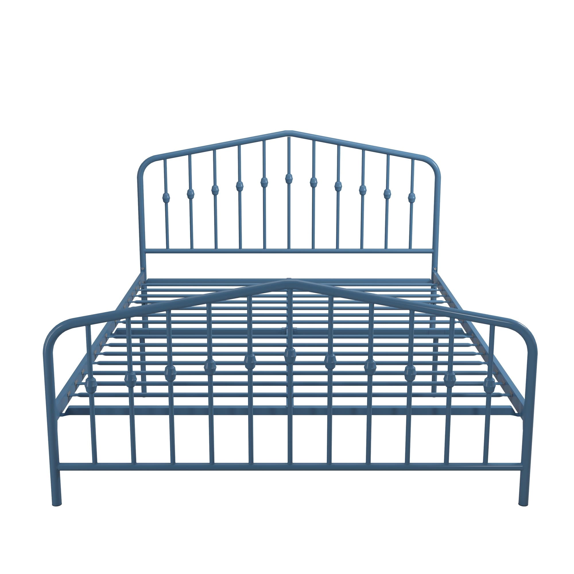 Novogratz Bushwick Metal Bed, Queen, Sea Blue