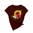 thumbnail image 4 of NAMTYQX Cute Tops for Women Loose Fitting Oversized Patterned Scoop Neck Classic Muster Light Soft Short Sleeve Tshirts Shirts for Women Wine Size XL, 4 of 5