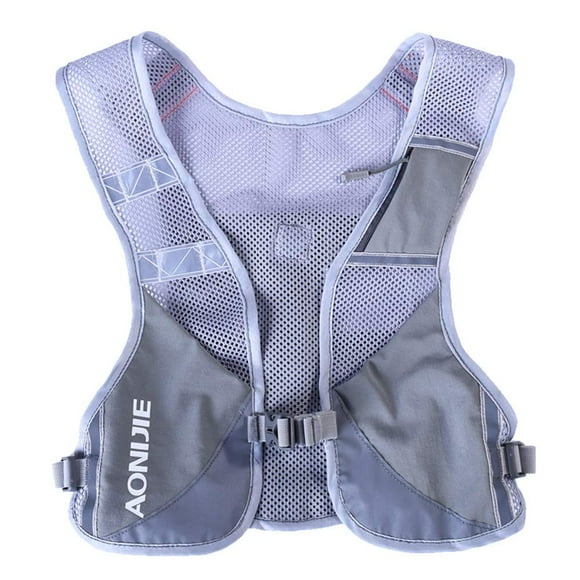 AONIJIE - Chaleco ultraligero para correr para hombre y mujer, mochila de hidratación reflectante y transpirable para senderismo, camping, maratón, carrera ciclista (gris)
