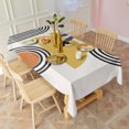 thumbnail image 4 of Orange Boho Geometric and Plant Pattern Rectangle Tablecloth 60"x102",Waterproof Polyester Rectangle Table Cloth, Wipeable Spillproof Polyester Tablecloth for Dining, Camping, Indoor and Outdoor, 4 of 6