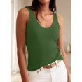 thumbnail image 4 of Women V‑Neck Ruffle Sleeveless Ribbed‑Knit Tank Top, Lightweight Casual Going‑Out Summer Blouse, 4 of 14