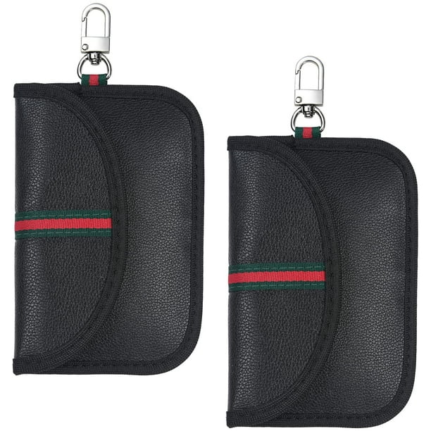 Bolsa de protección de señal para llave de coche, 2 bolsas de bloqueo de señal para llave de coche, funda protectora universal anti RFID para llave de coche (negro) brillar Electrónica