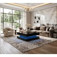 thumbnail image 6 of 47" Square Lift Top Coffee Table with LED Lights & Power Outlet, Modern High Gloss Floating Coffee Table with Flip-Top Storage for Large Living Room, 6 of 7