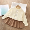 thumbnail image 5 of Mifsaly Toddler Girls 2 Piece Knit Outfit Set Cable Knit Crew Neck Sweater with Floral Applique and Knit A-Line Skirts, 5 of 5