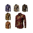 thumbnail image 3 of Yuemengxuan Men Chinese Dragon Print Blouse, Long Sleeve Lapel Neck Shirt for Spring, Fall, 3 of 4