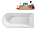 thumbnail image 6 of 65" Streamline B-412-162-BNK Soaking Freestanding Tub and Tray With Internal Drain in Brushed Nickel, 6 of 10