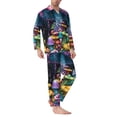 thumbnail image 2 of Salouo Colorful Mushroom Print Button-Front Long Sleeve Pajama Set for Men, Soft 2Pjs Men's Long Sleeve Sleepwear-Large, 2 of 7