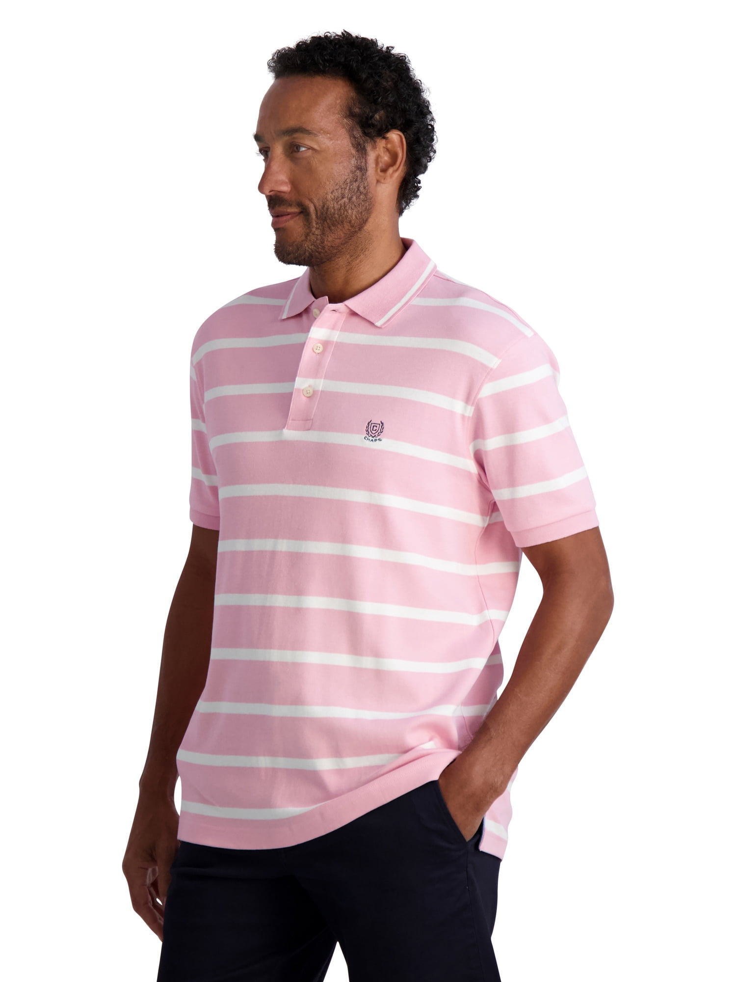 Chaps Men's Classic Fit Striped Cotton Jersey Polo Shirt, Sizes XS-4XB
