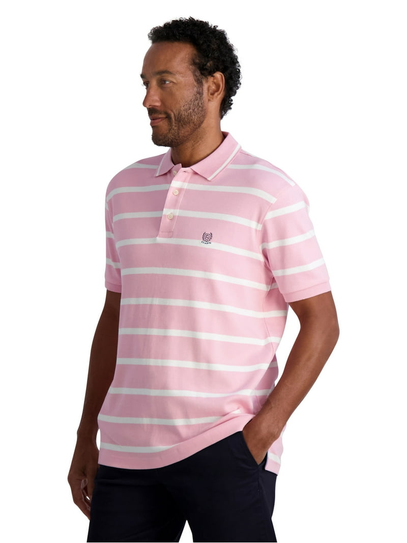 Chaps Men's Classic Fit Striped Cotton Jersey Polo Shirt, Sizes XS