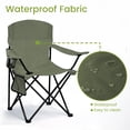 thumbnail image 2 of FREESKY Camping Chair 2 Pack Outdoor Folding Chairs with Cooler Bag & Side Pocket Portable Lightweight Chair, Green, 2 of 9