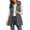 Dark Gray, variant on Levmjia Women's Hooded Vest Zip Up Quilted Padded Gilet Detachable Hood Drawstring Waist Sleeveless Outerwear with Pockets