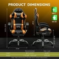 thumbnail image 4 of JONPONY Big and Tall Gaming Chair, Ergonomic Design, Gamer Chair PU Leather with Footrest and Lumbar Support, High Back Office Chair Support 8 Hours Long Sitting, Computer Chair,Orange, 4 of 10
