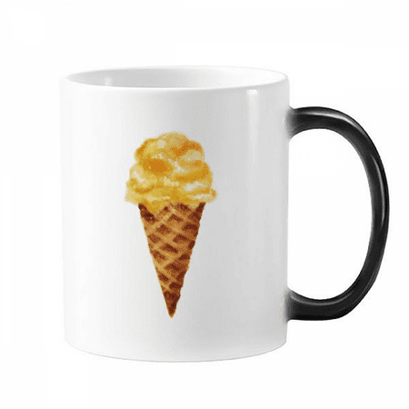 

Yellow Watercolor Sweet Ice Changing Color Mug Morphing Heat Sensitive Cup With Handles 350 ml