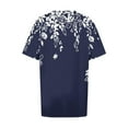 thumbnail image 3 of Titcea Plus Size Tops for Women Floral Print V Neck Short Sleeve Oversized T Shirts Loose Comfort Casual Holiday Shirt, 3 of 4
