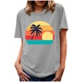 thumbnail image 1 of Blusa informal de manga corta con cuello redondo y estampado de verano a la moda para mujer Pompotops  hfajkhk135478, 1 of 5