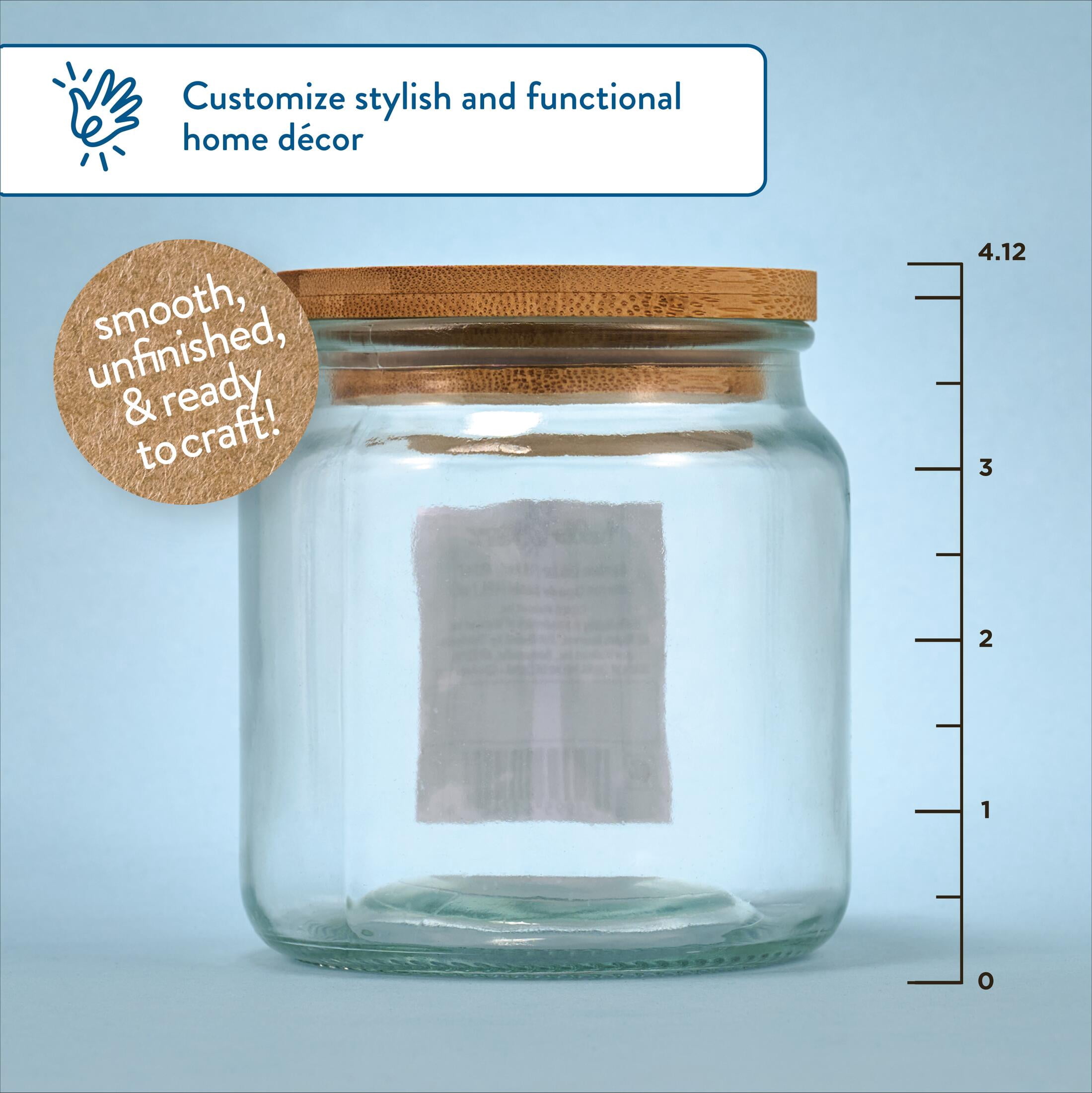 Hello Hobby Glass Jar with Bamboo Lid, 16.9 oz, 1 Piece