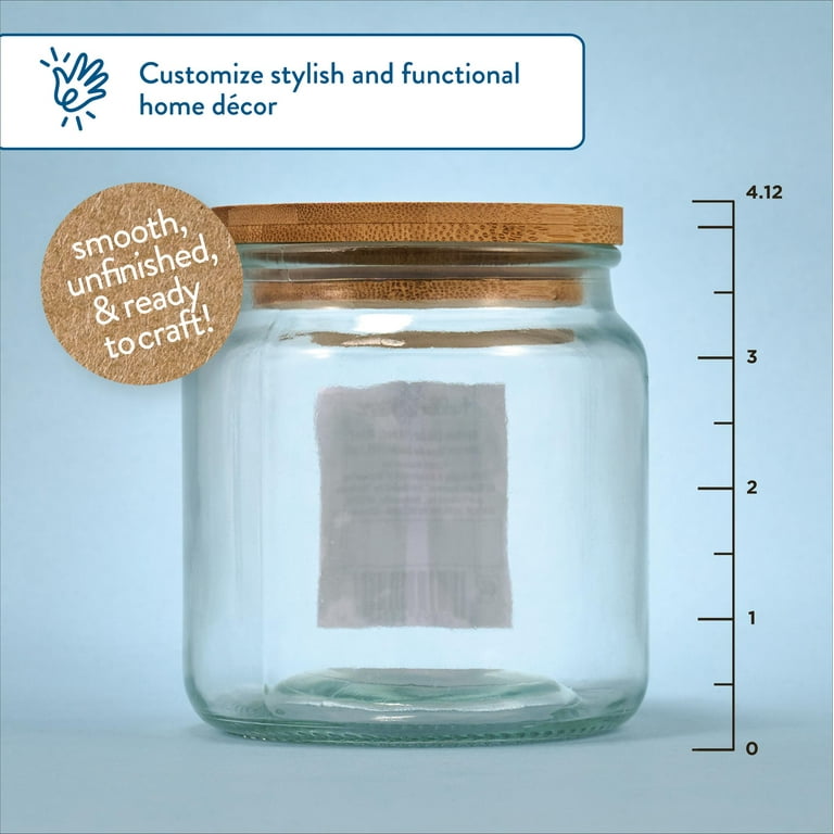 Hello Hobby Glass Jar with Bamboo Lid, 16.9 oz, 1 Piece - Walmart.com