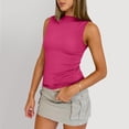 thumbnail image 5 of Lumtrix Boat Neck Tank Tops For Women Seamless Shirts Cute Casual Basic Sim Fitted Summer Going Out Crop Tops Hot Pink XL, 5 of 6