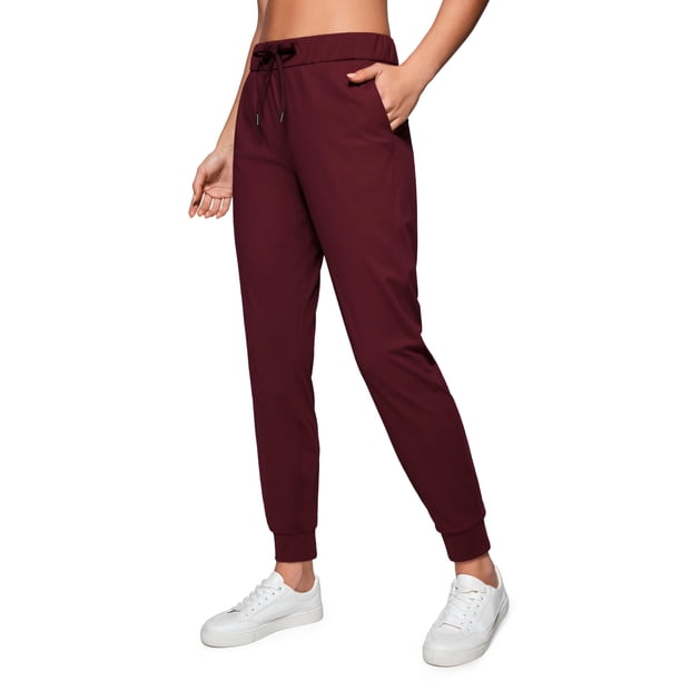 Pantalones Jogger CRZ YOGA 28" Stretch con Bolsillos Rojo Merlot Talle L