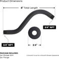 thumbnail image 2 of S Shaped Shower Arm with Flange 8 Inch Stainless Steel with 1/2 Inch Threaded Connector, Matte Black Finish, 2 of 8