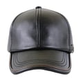 thumbnail image 4 of PU Leather Baseball Cap Men Solid Faux Leather Cap Autumn Winter Men's Baseball Hat Trucker Cap ,Unique Design, 4 of 7