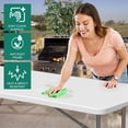 thumbnail image 6 of 6 Foot Folding Table, Portable Outdoor Foldable Table w/Carrying Handle, Foldable White Tables for Camping Picnic Parties Indoor Events, 6 of 14