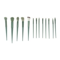 Unique Bargains 13 Pcs Lightweight Makeup Brush for Business Travel Green Synthetic Fiber Hair Plastic Handle Aluminum Tube